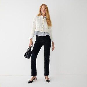 J. Crew Vintage Slim Straight Corduroy Pant Black Cotton Stretch Women's Size 29